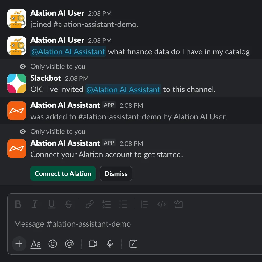 Channel connect prompt