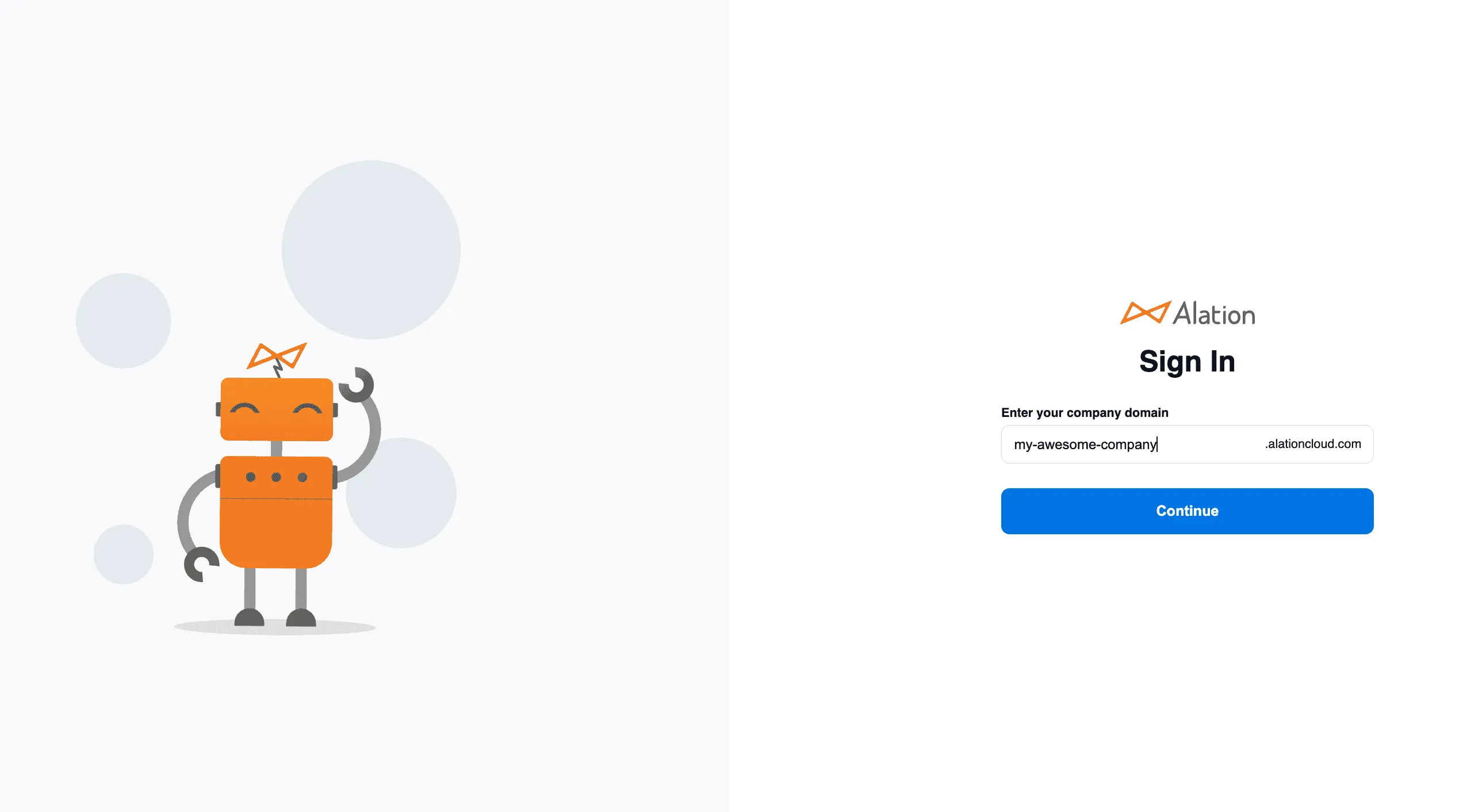 Enter your company domain
