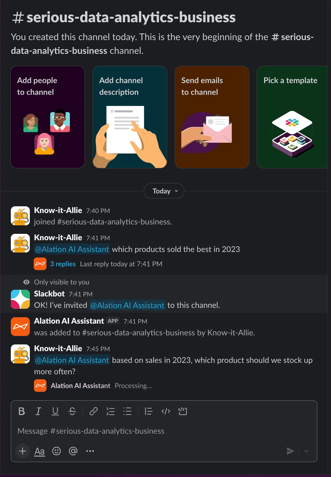 Processing indicator