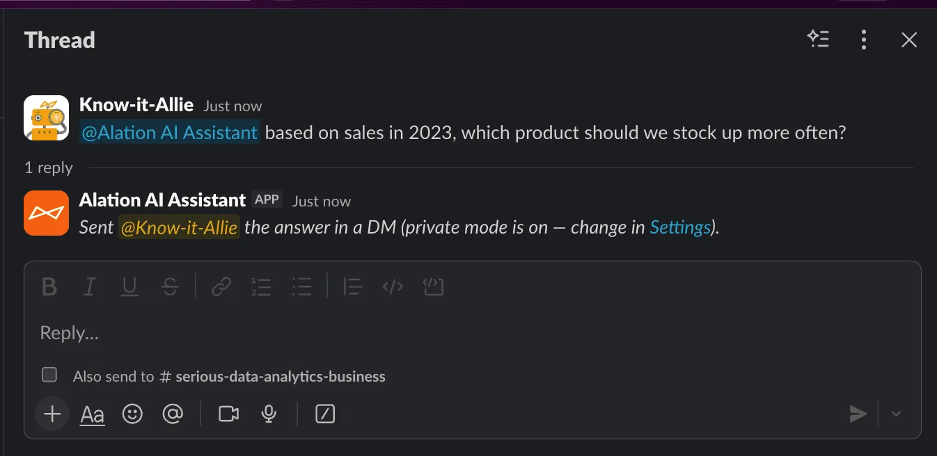 Private mode DM redirect