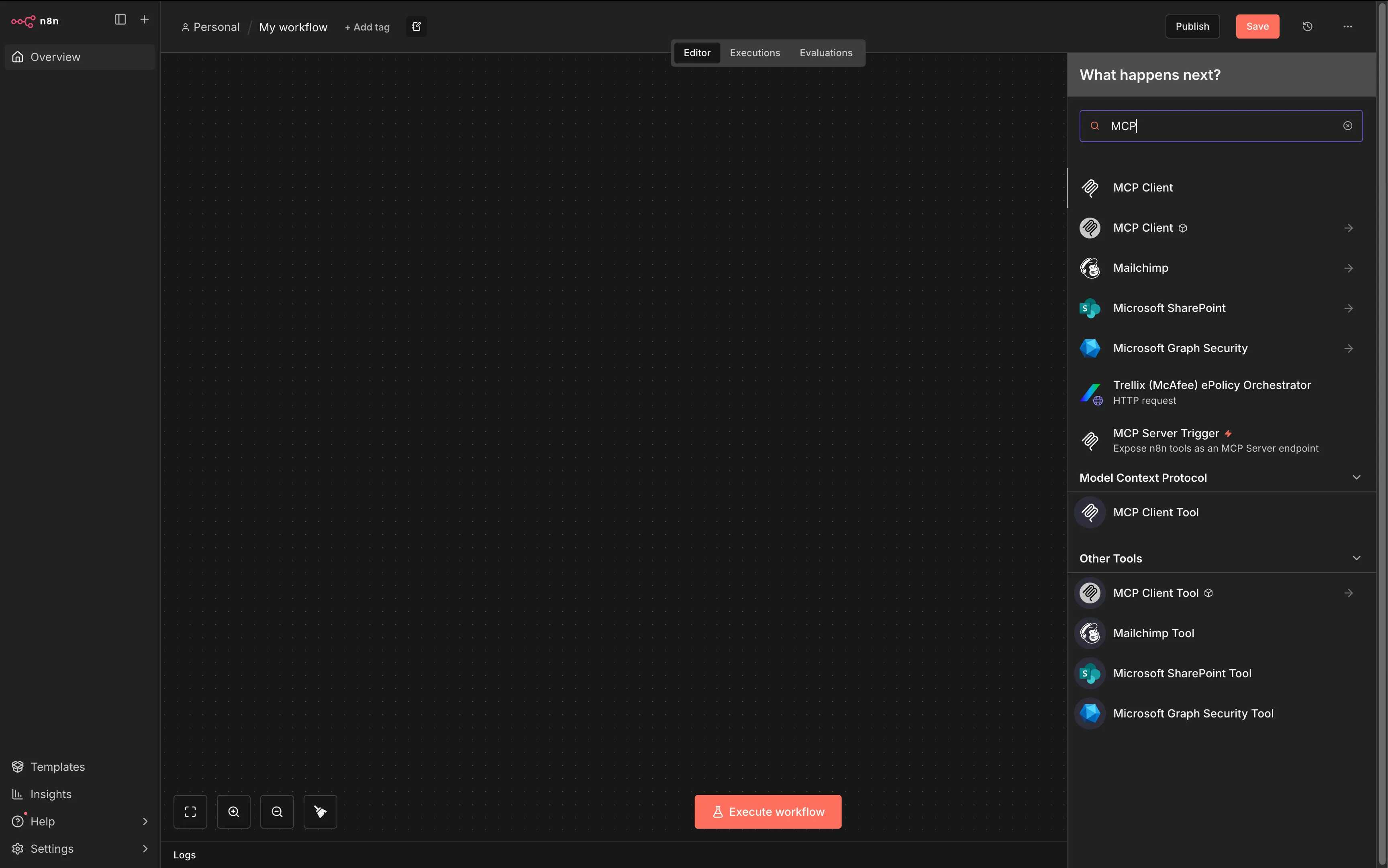 Add MCP Client Tool Node
