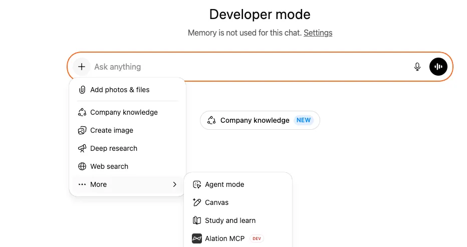 Enabling Alation MCP in chat