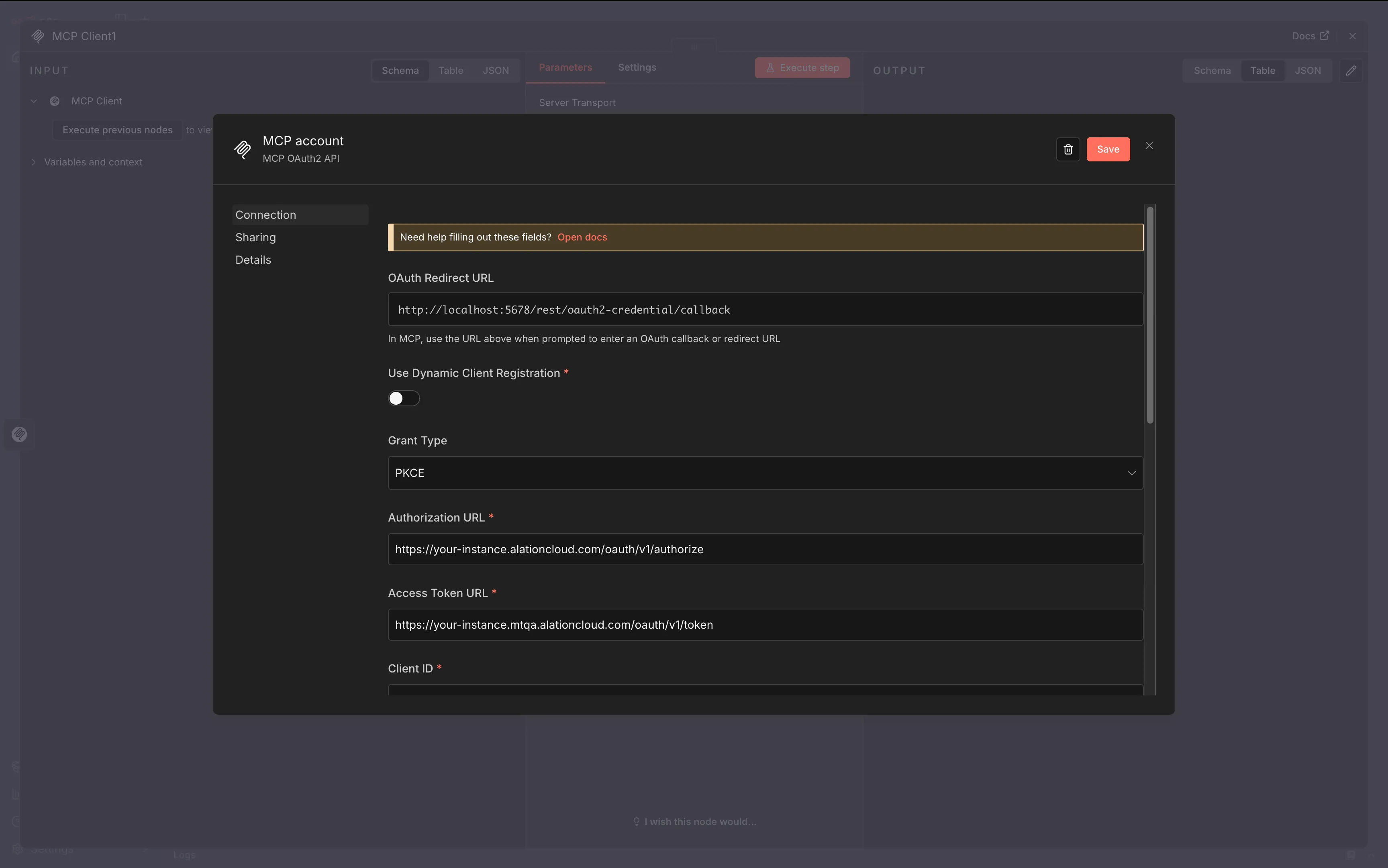 Dynamic Client Registration disabled