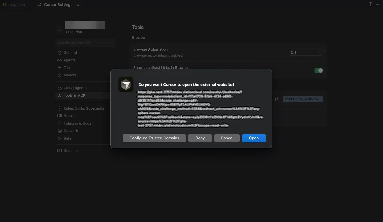 Cursor Settings page
