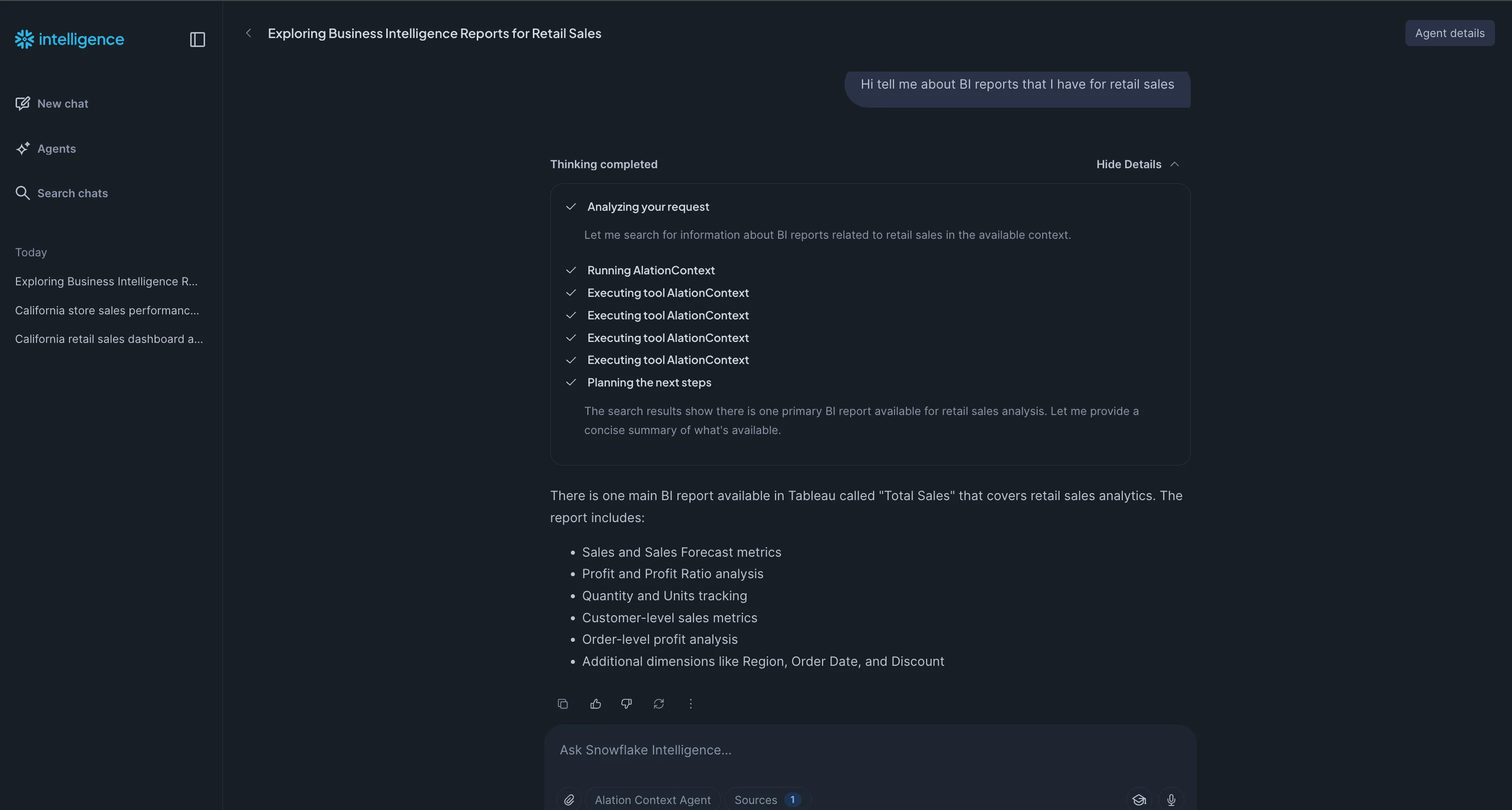 Test Snowflake Intelligence