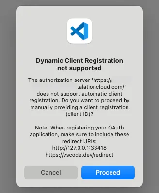 Dynamic Client Registration modal