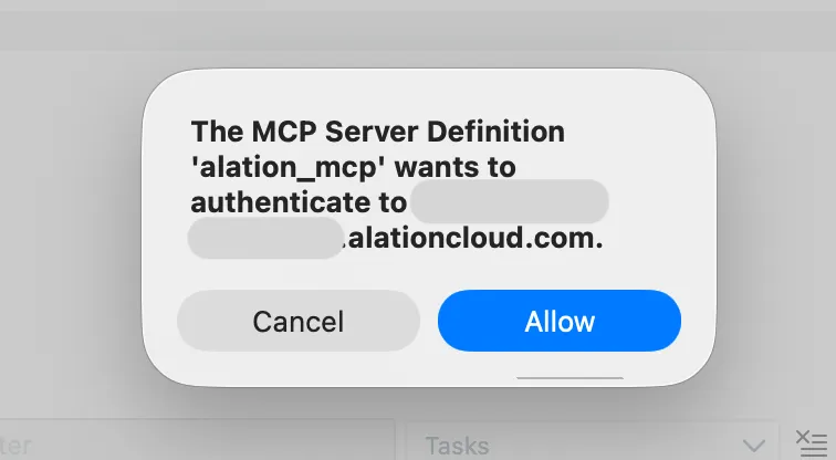 Allow authentication modal