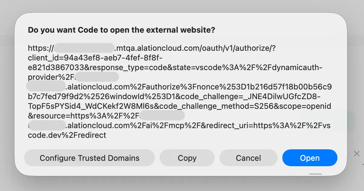 Second external website modal with vscode.dev redirect