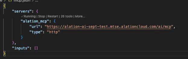 Server running with tools